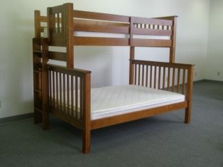 Bunk Bed   Tall Twin over Full Mission Expresso with Side Ladder for 
