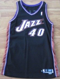 Reebok Cheaney Utah Jazz Game Used Worn Jersey 48 02 03