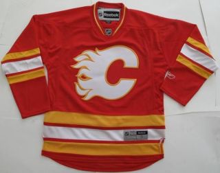 Reebok Calgary Flames Red Alternate Premier Jersey Sz XL