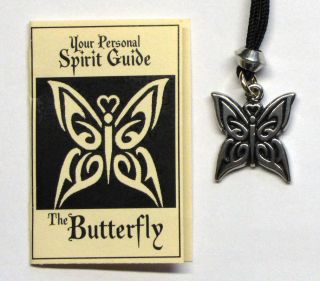 Butterfly Spirit Guide Pendant Necklace Psyche Pagan Pewter Spirit 