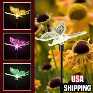 Solar Power LED Butterfly Multi Color Changing Garden Party Decor 