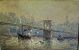 LISTED NEW YORK ARTIST ALICE HIRSH 1888 1935 EAST RIVER AT MORNING