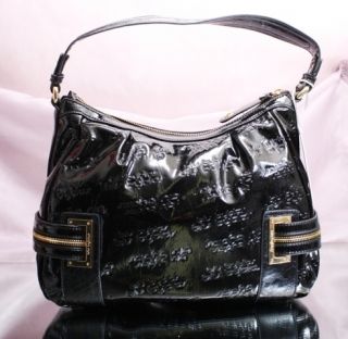Byblos Blu 605346 Black Patent Leather Handbag Purse
