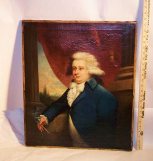 RARE   American MATHER BROWN 1780s Portrait Prominent Mason   Oil on 