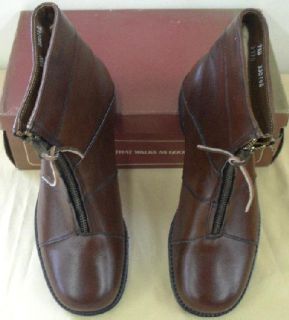 Vtg 80s 90s Leather Insulated Half Ankle Winter Boots Shoes WO970 Sz 9 