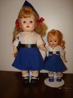 Nancy Ann Stbk Doll Muffie and Debbie in Air Stewardess uniforms