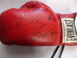    XV 15 Signed Boxing Glove Auto Rose Butterbean Wepner Mero Gunn JSA