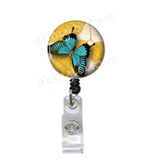Retractable ID Badge Holder Reel Butterfly