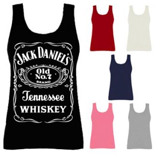 Womens Jack Daniels Whiskey Slogan Whisky Vest Top Choose Colour New 
