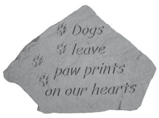 Garden Plaque Stone Garden Decor Pet Memorial Paw Prints Cast Stone 