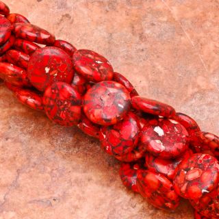  bead stone name red authentic sold per 1strand shape button stone 