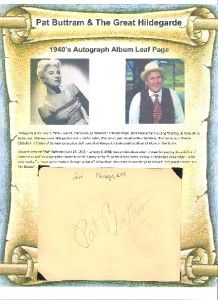 Pat Buttram & The Great Hildegrade Autograph 1949 Leaf St. Jude