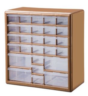   27 27 Bin Plastic Drawer Parts Storage Organizer Cabinet Bronze