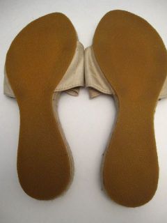 Beige Sutton Studio  Annie Sandal Shoes Silk Bow Sz 6 