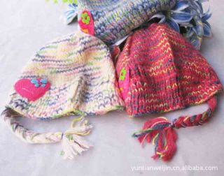 Baby Boys Girls Crochet Knitting Handmade Hat Kids Flower Earmuffs Cap 
