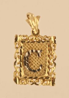 14kt Gold Letter C Pendant Charm Initial Jewelry 1 70g