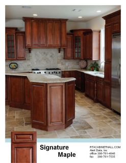 Beautiful All Wood RTA Kitchen Cabinets Easy DIY Signature Maple Color 