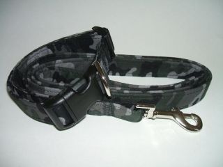 Gray Camouflage Dog Collar Collars Leash Set L