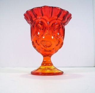 Vintage Amberina Moon and Stars Footed Compote Vase