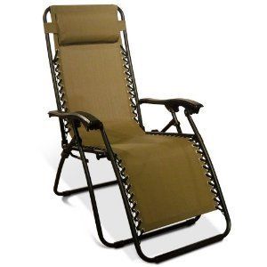 Chair Outdoor Deck Recliner Zero Gravity Caravan Canopy Camp Furniture 