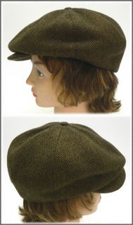 Fine Vintage Brown Tweed Newsboy Cabbie Gatsby Hat by Als Attire Size 