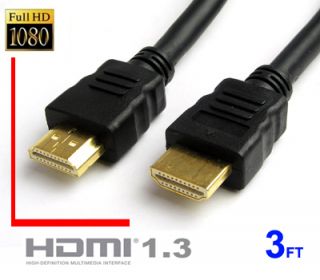 NEW3FT HDMI M M Cable 1080p Plasma HDTV Gold Plated