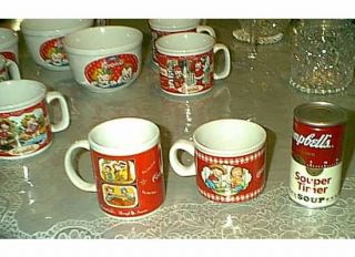 CAMPBELLS KIDS COLLECTIBLE 2 SOUP MUGS CUPS HOUSTON HARVEST GIFT