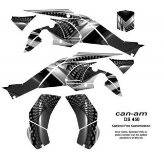 Can Am DS 450 ATV Quad Graphics Kit Decals 7777 Metal