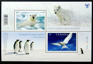 C626 CANADA 2009 2327b Preserving the Poles Polar Bear Birds Penguins 