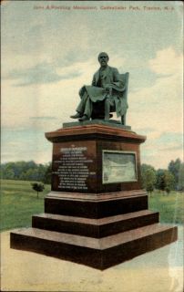 Trenton NJ Cadwallader Park John A Roebling Monument c1910 Postcard 