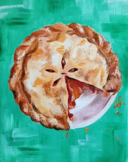 Caitlin McMenamin Art Original Oil Cherry Pie Painting 8x10in 