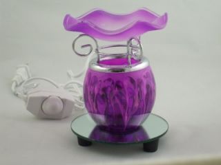 Purple Candle Tart Soy Bead Oil Round Warmer ED315P