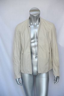 Calvin Klein Collection Mens Grey Lambskin Leather Jacket Coat 40 50 