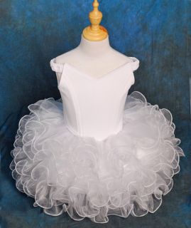 Girl Cup Cake Pageant Dress Up Party Dance Occasion White Size 5 6 