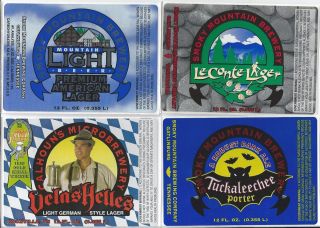  8 Micro Beer Labels Smoky Mountain TN Stickers