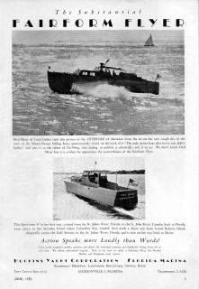 1950 Vintage Ad Fairform Flyer Boats Offshore 48 Sportsman 45 Huckins 