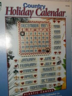 House of White Birches Country Holiday Calendar Plastic Canvas Pattern 