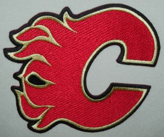 calgary flames team logo iron on patch nhl hockey