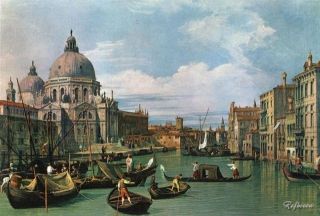 Canaletto Venice Oil Painting repro The Grand Canal and the Church of 