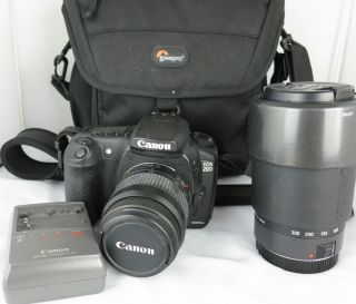 Canon Eos 20d Plus 35 80mm Lens and 70 300mm lens Made in Japan Plus 