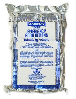   Food 2400 Cal Ration Bars (Case of 12 Packets/24 day food supply