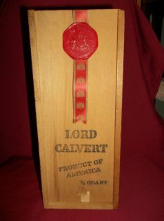 Wooden Lord Calvert Box Vintage Advertising Box Whiskey Distillary 