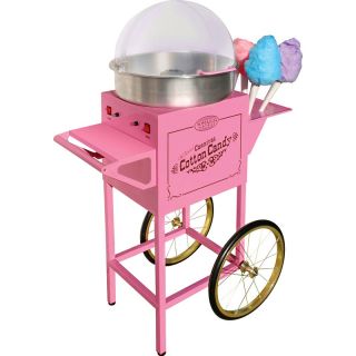 Old Fashioned Carnival Cotton Candy Machine Maker w/ Cart   Nostalgia 