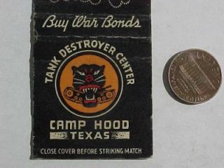 1940s WWII Era US Camp Hood Texas Tank Destroyer Center Buy War Bonds 