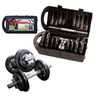Cap Barbell 40 Pound Cast Iron Plates Weight Training Dumbbell Set 