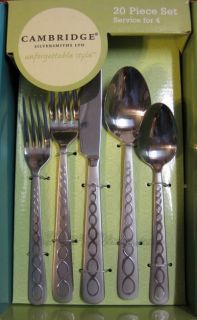 Cambridge Silversmiths Cable Frost 20 Piece Flatware Set Service for 4 