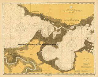 1918 Lake Pontchartrain New Orleans Nautical Chart Map