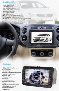 New in Dash 8Car Stereo GPS CD DVD Player DVB T TV for VW Golf Jetta 