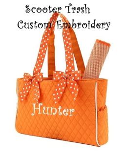 Personalized Diaper Bag Monogrammed Baby Tote Orange White New 