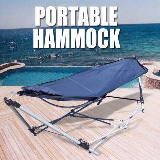 Portable Folding Hammock with Pillow Carrying Bag Beach Lounge Camping 